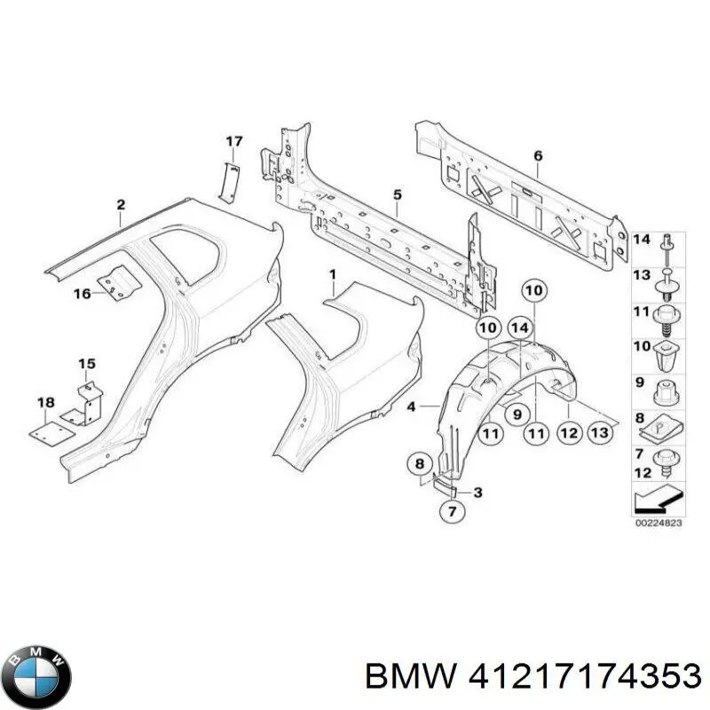 41217174353 BMW Бічна частина задня ліва