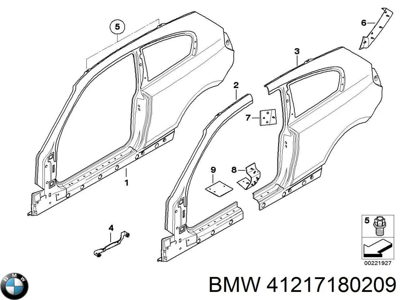 Крило заднє ліве BMW 41217180209 ціна, від 2220.70 USD