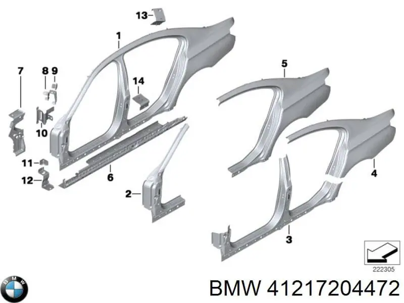  Крило заднє праве BMW 7 