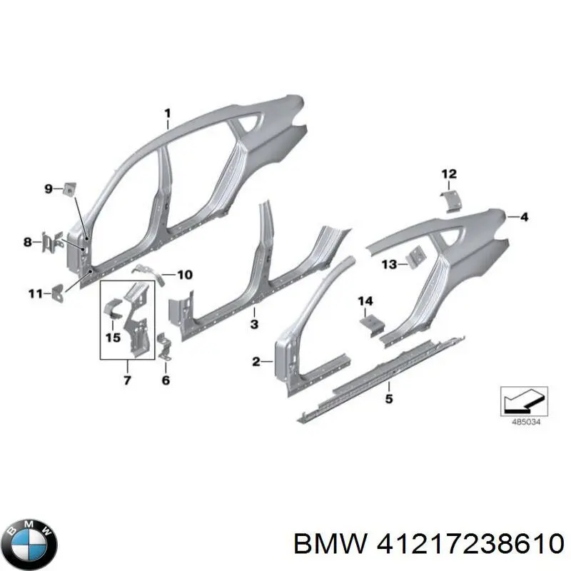 Бічна частина задні праві BMW 41217238610 ціна, від 376.69 USD