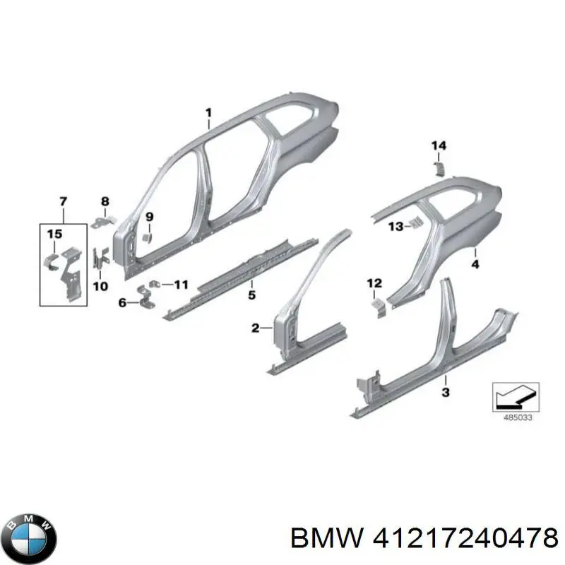 Стійка центральна, права на BMW 5 (F10)