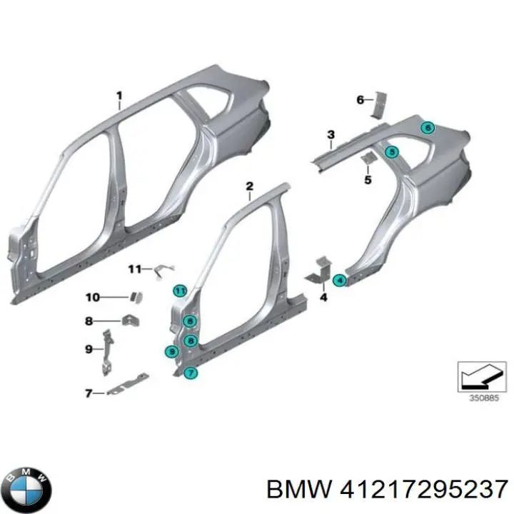 Крило заднє BMW 41217295237 ціна, від 428.05 USD