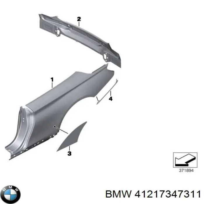 Крило заднє BMW 41217347311 ціна, від 1227.22 USD