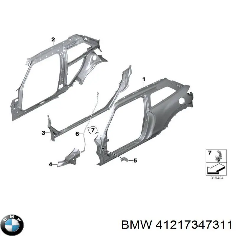 Крило заднє ліве 41217347311 BMW