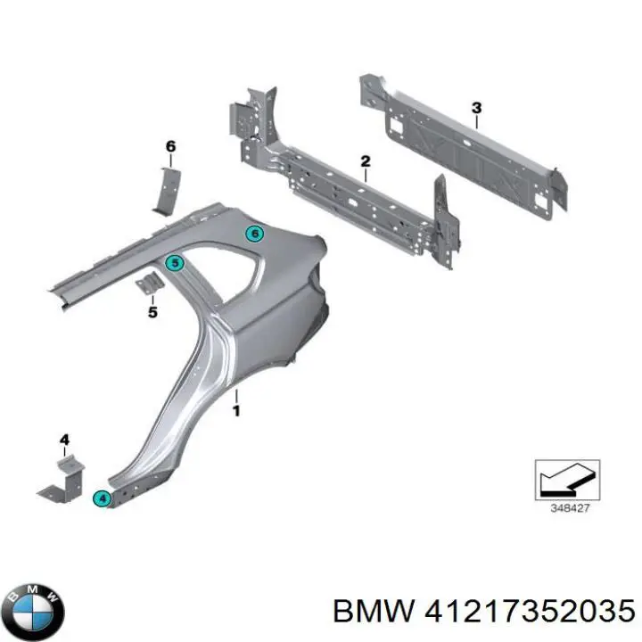 Боковина кузова в зборі BMW 41217352035 ціна, від 209.42 USD