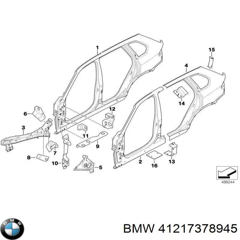 Купити 41217378945 BMW Отвір передніх лівих дверей