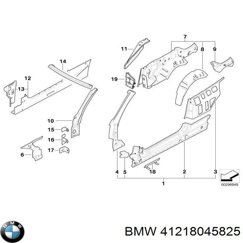 Купити 41218045825 BMW Крило заднє ліве