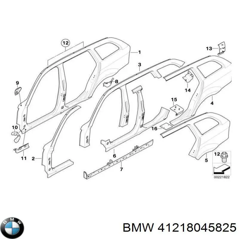 41218045825 BMW Крило заднє