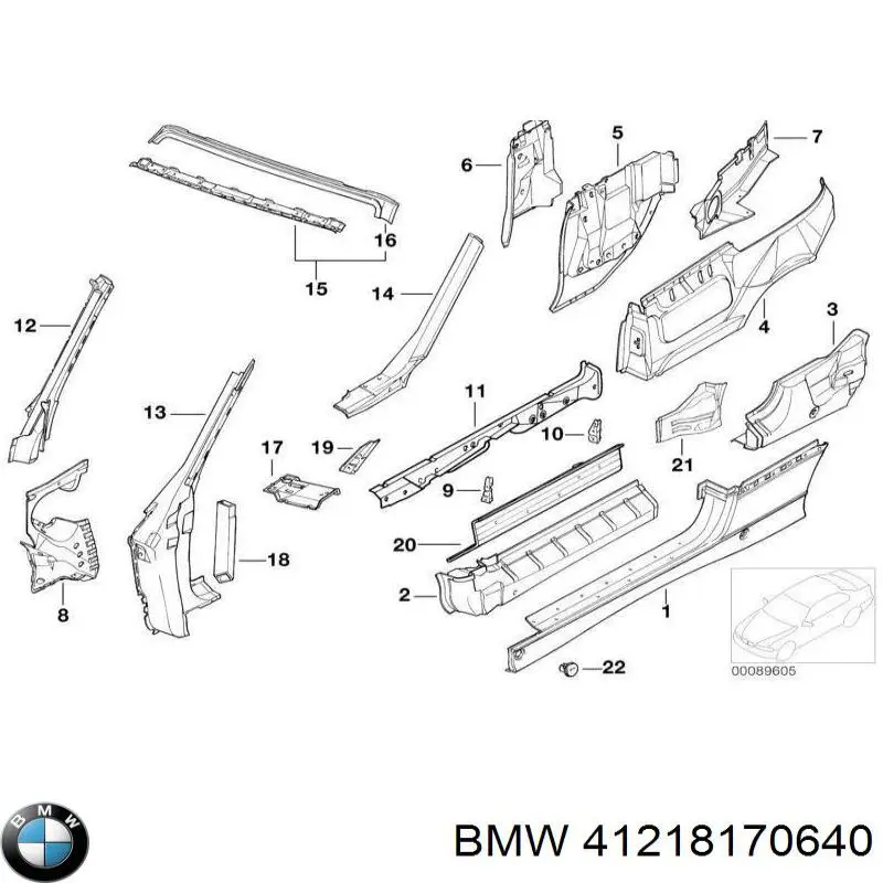 41218170640 BMW Поріг зовнішній правий