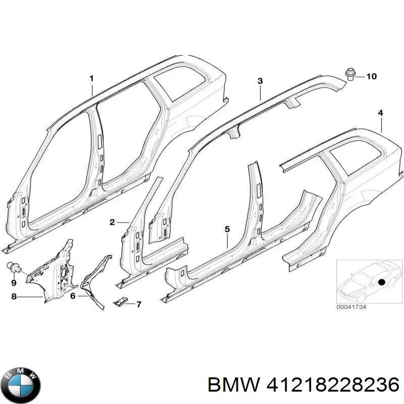 Поріг зовнішній правий BMW 41218228236 ціна, від 4161.68 USD