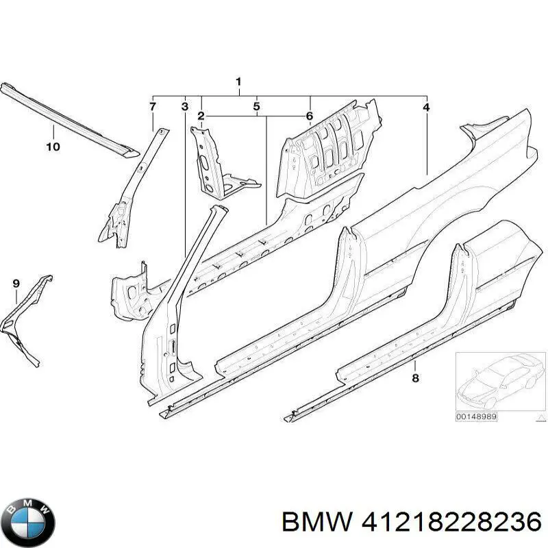 Купити 41218228236 BMW Поріг зовнішній правий