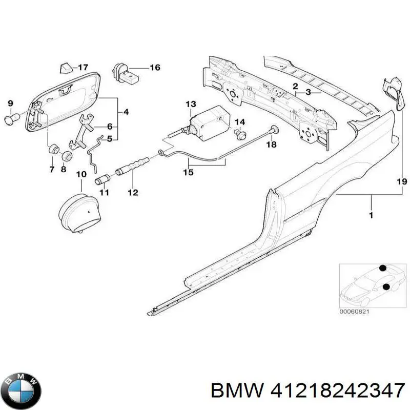 Бічна частина задня ліва на BMW 3 (E46)