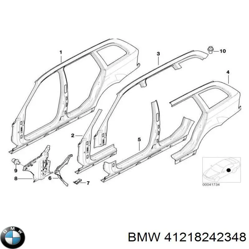 Купити 41218242348 BMW Крило заднє праве