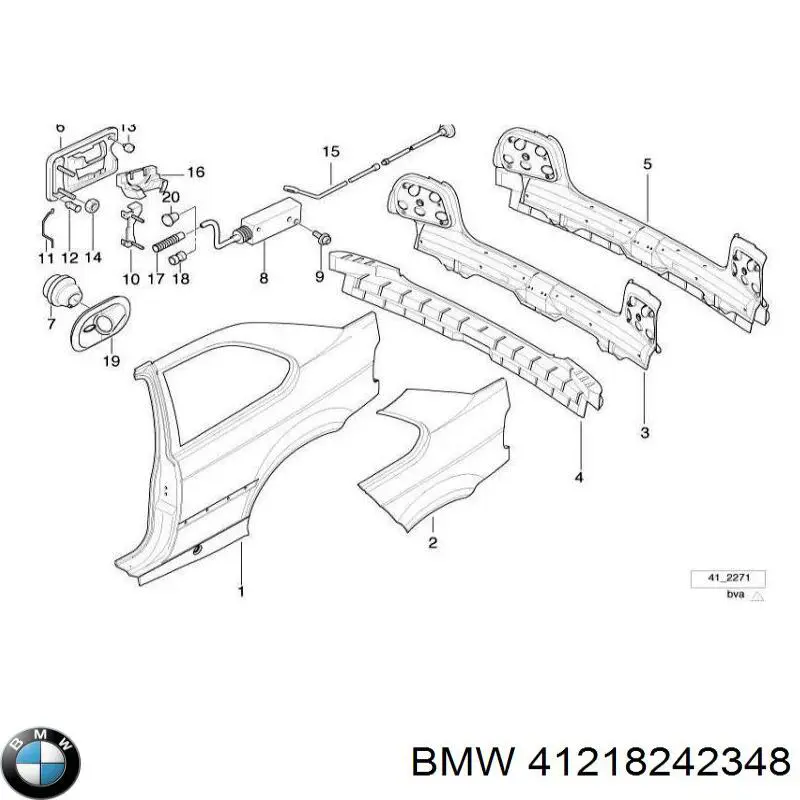 Бічна частина задні праві на BMW 3 (E46)