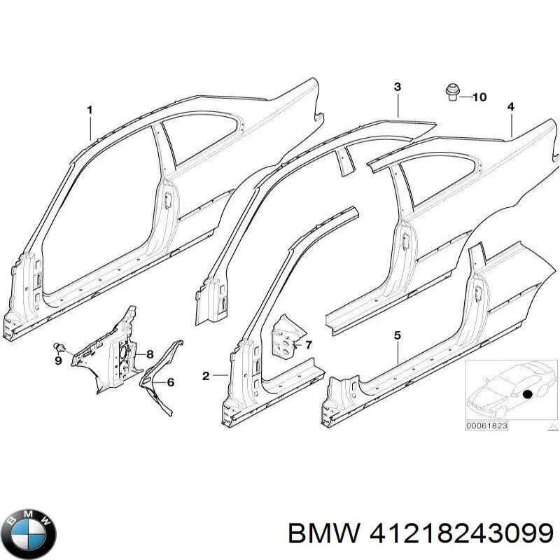 Купити 41218243099 BMW Крило заднє ліве