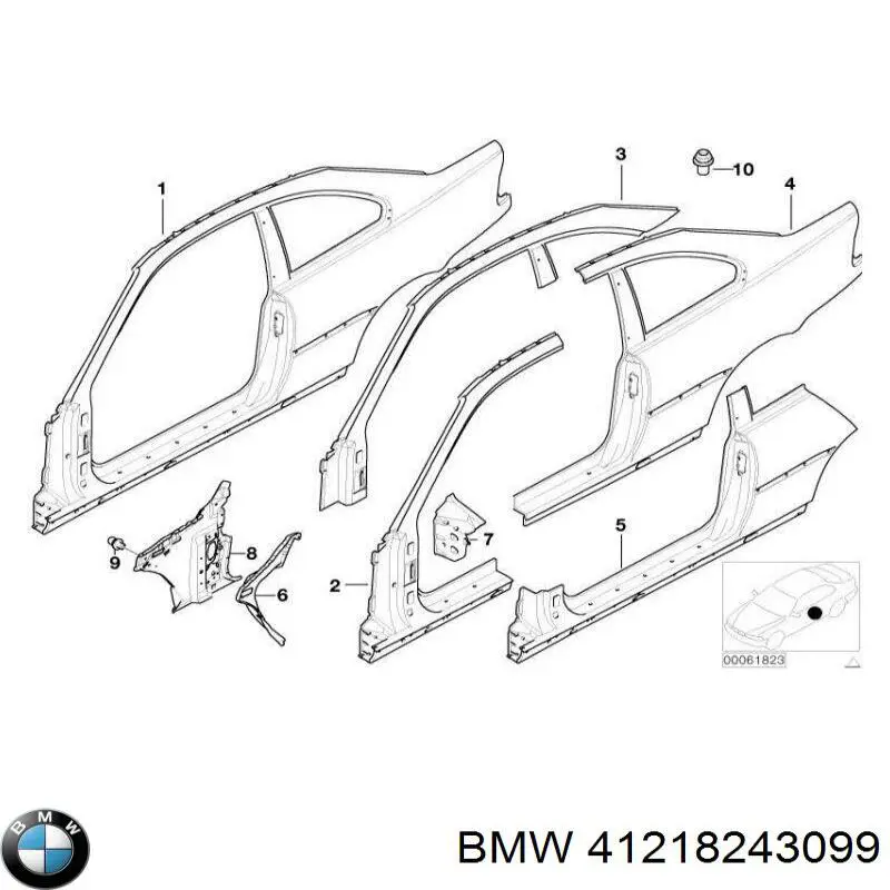 41218243099 BMW Бічна частина задня ліва