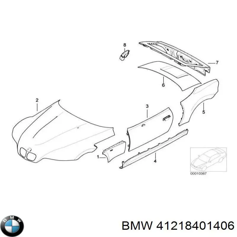 41218401406 BMW Поріг зовнішній правий