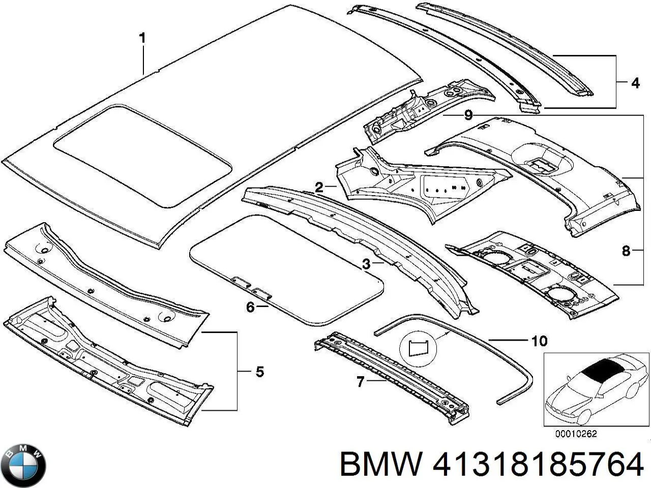 Купити 41318185764 BMW Дах