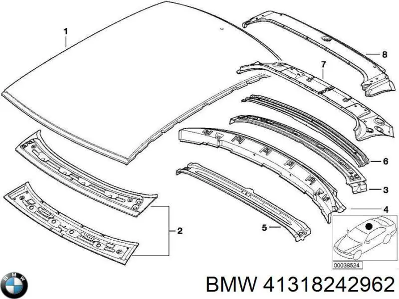Купити 41318242962 BMW Дах