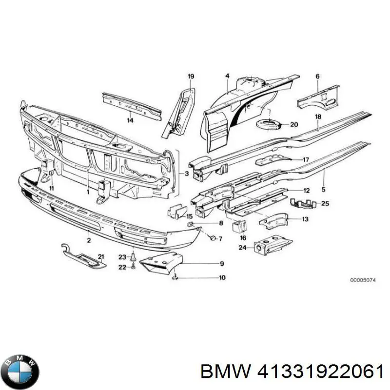 Бампер передній, нижня частина BMW 41331922061 ціна, від 489.92 USD