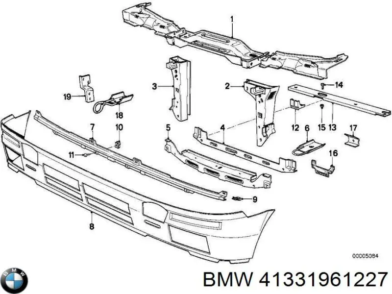 Рамка радіатора нижня BMW 41331961227 ціна, від 631.42 USD