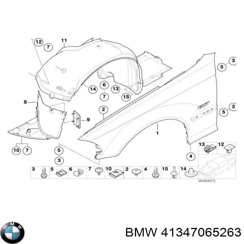 Купити 41347065263 BMW Крило переднє ліве