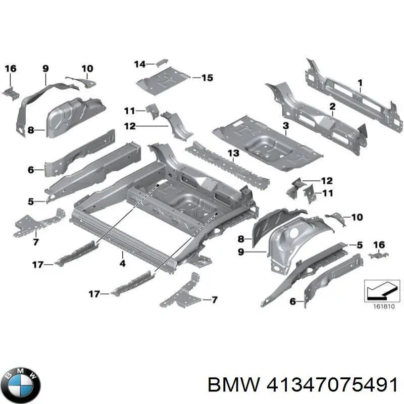 Ніша запасного колеса BMW 41347075491 ціна, від 253.33 USD