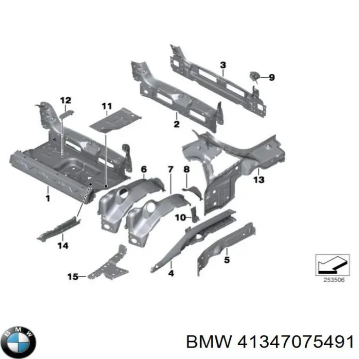 41347075491 BMW Днище багажника / ніша запасного колеса