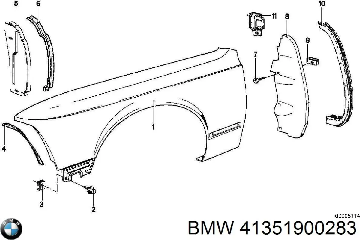 Бічна частина передня ліва на BMW 7 (E23)