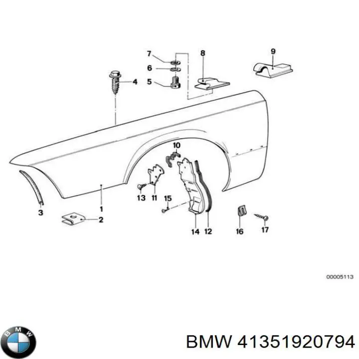 41351920794 BMW Крило переднє праве