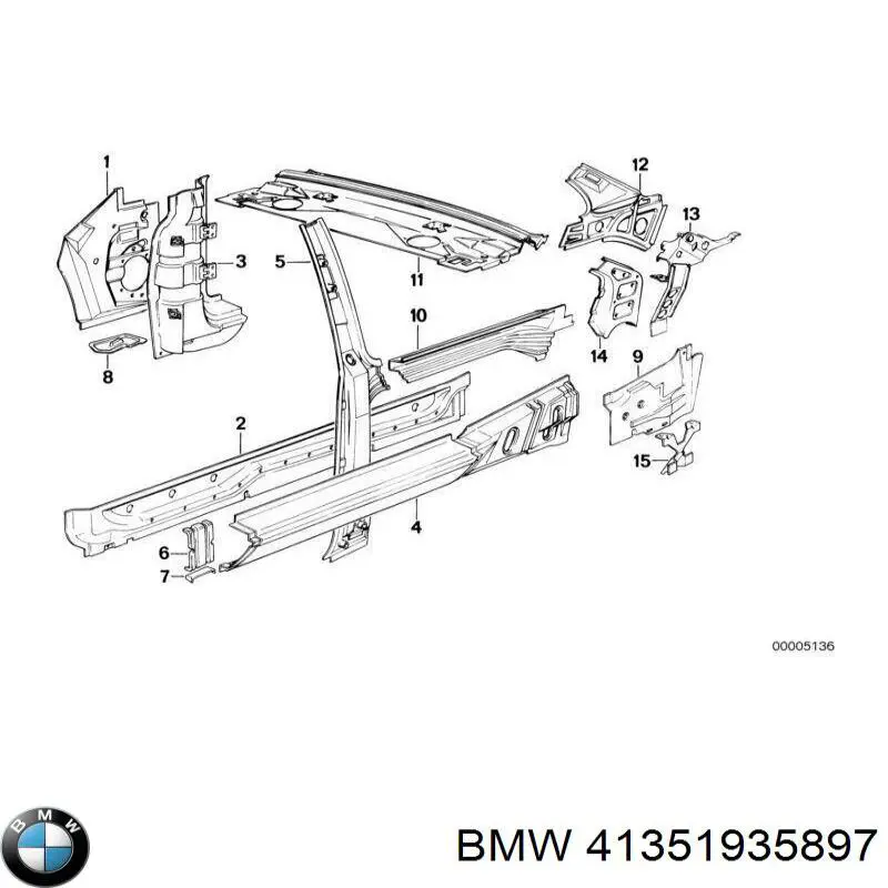 Поріг зовнішній лівий на BMW 3 (E30)