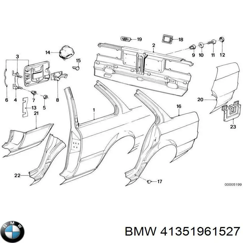 Крило заднє на BMW 3 (E30)
