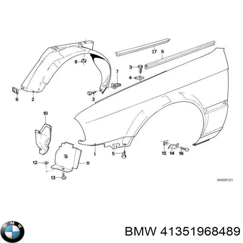 Ліве переднє крило BMW 41351968489 ціна, від 84.94 USD