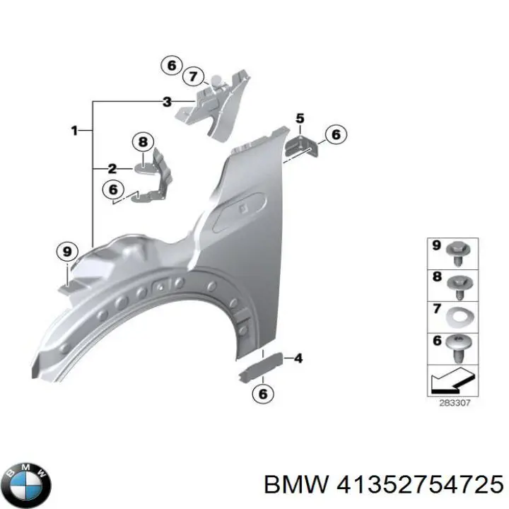 Ліве переднє крило BMW 41352754725 ціна, від 62.92 USD
