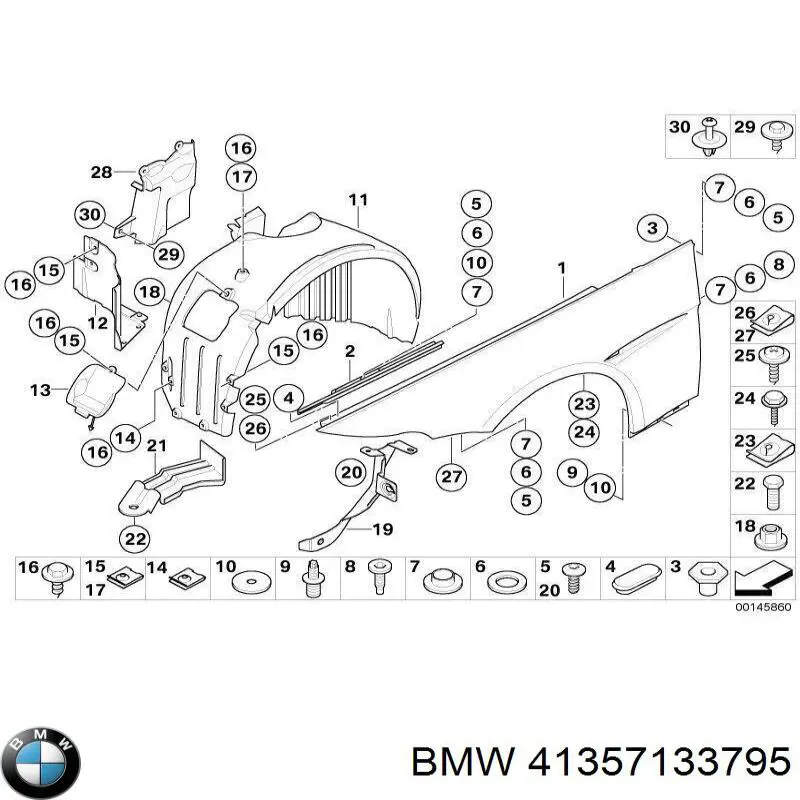 Бічна частина передня ліва на BMW 6 (E64)