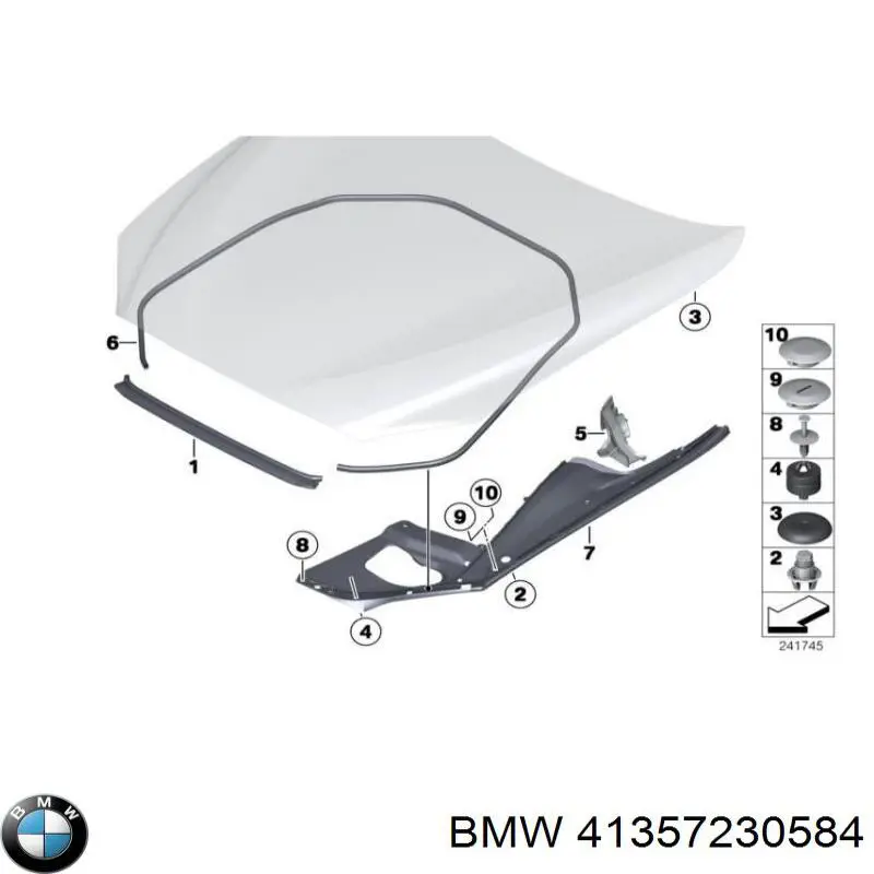 Кронштейн кріплення крила переднього правого, передній 41357230584 BMW