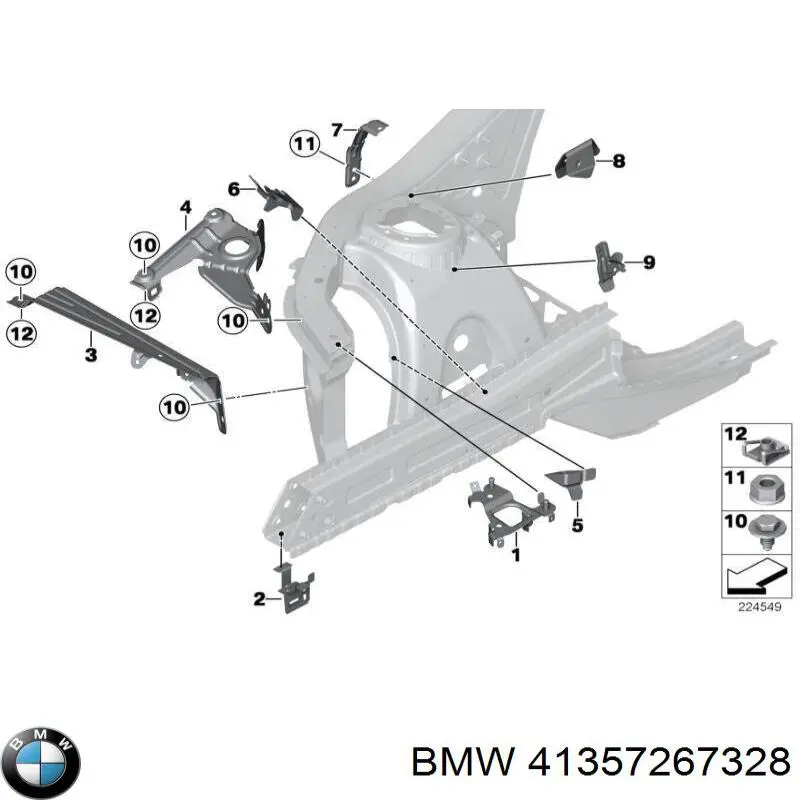 Кріплення фари передньої, правої на BMW X3 (F25)