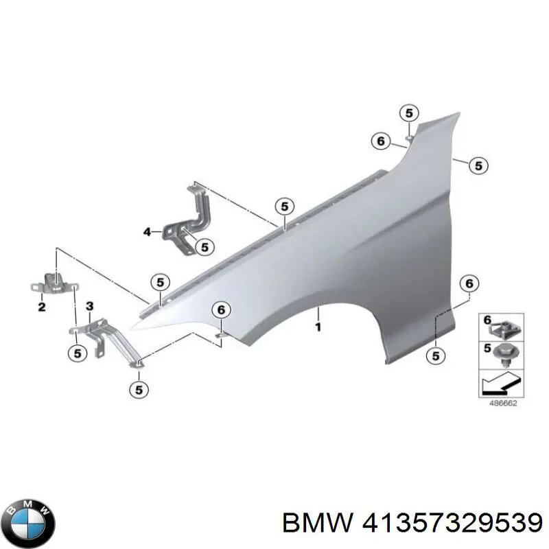 Кронштейн кріплення крила переднього лівого, передній BMW 41357329539 ціна, від 31.67 USD