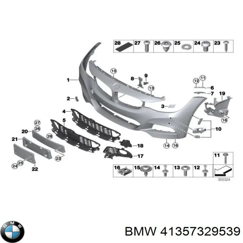 Купити 41357329539 BMW Кронштейн кріплення крила переднього лівого, передній