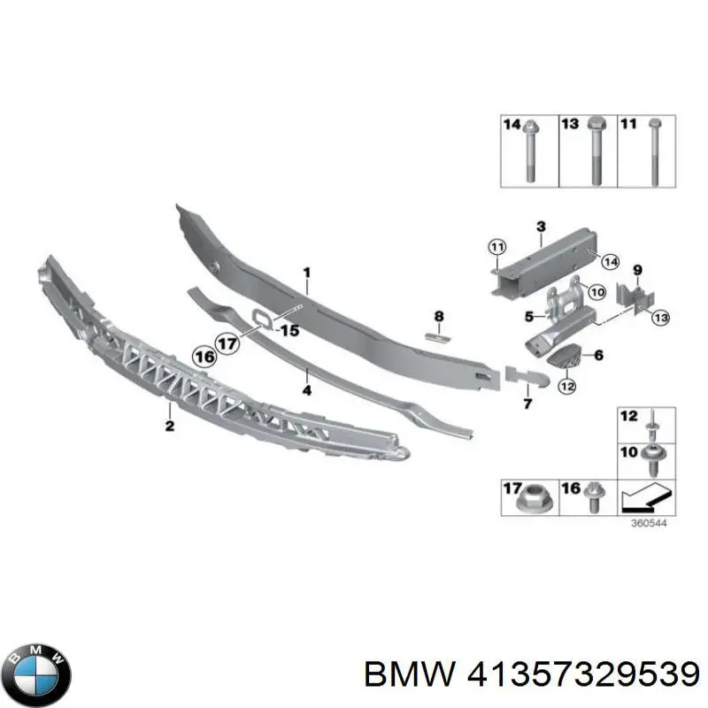 41357329539 BMW Кронштейн кріплення крила переднього лівого, передній