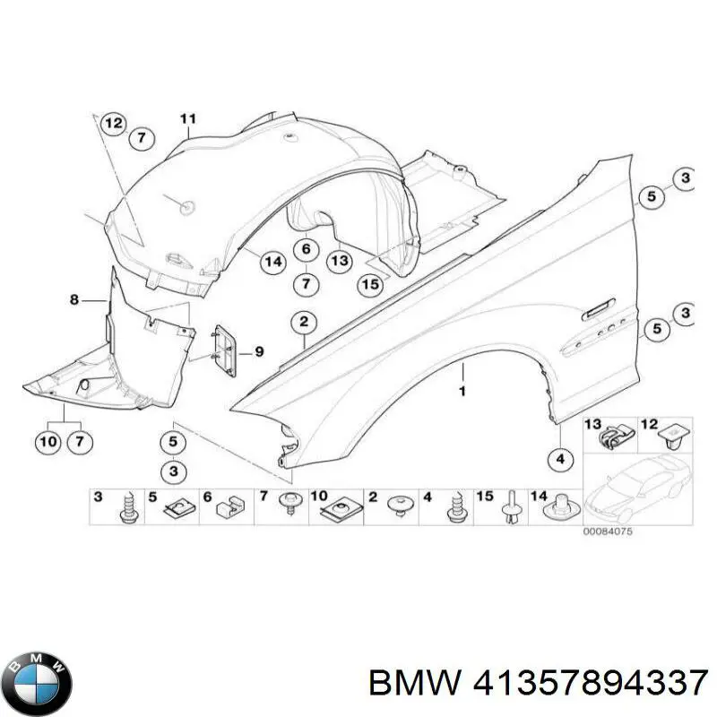 Ліве переднє крило BMW 41357894337 ціна, від 578.87 USD