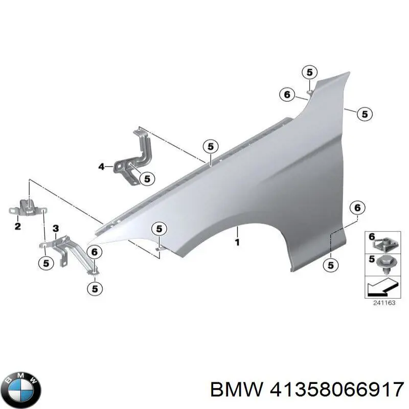 41358066917 BMW Переднє ліве крило