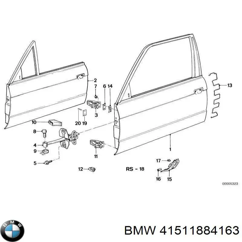 Обмежувач відкриття дверей, передній BMW 41511884163 ціна, від 22.57 USD