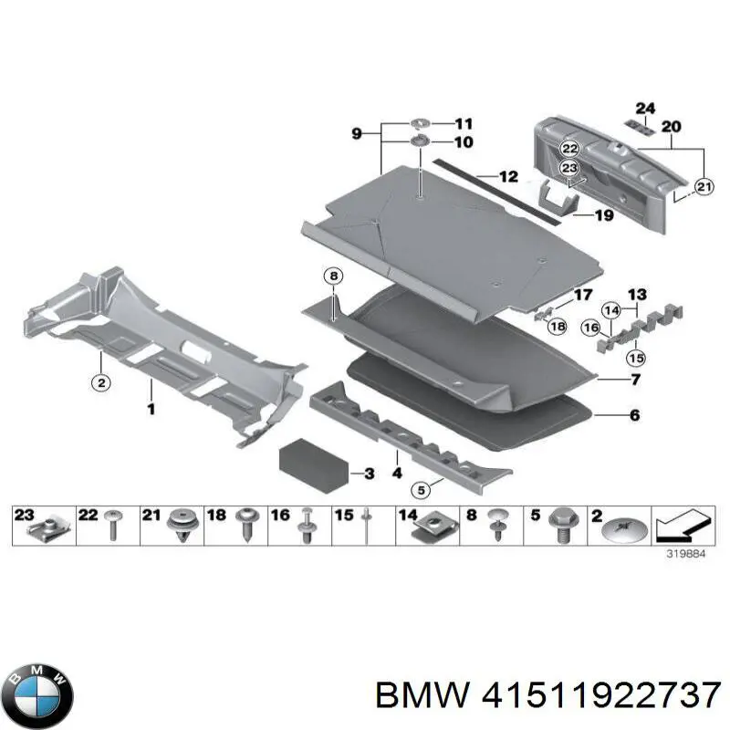 41511922737 BMW палець / шплінт дверної петлі