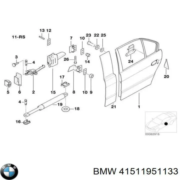 Петля водійських дверей BMW 41511951133 ціна, від 48.11 USD