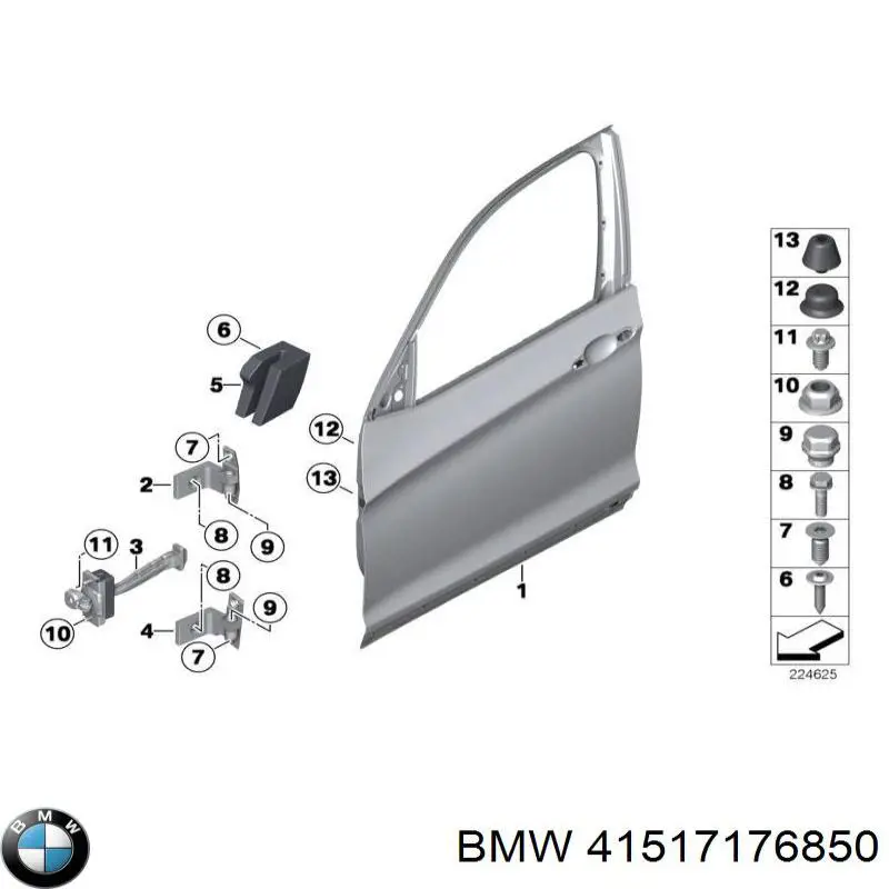 Петля передніх дверей права на BMW X5 (E70)