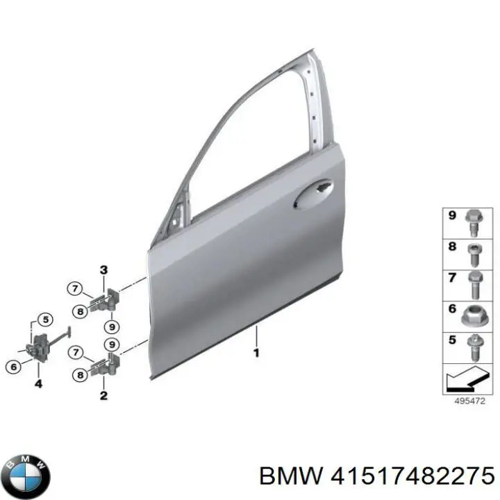 Двері передні, ліві BMW 41517482275 ціна, від 641.93 USD