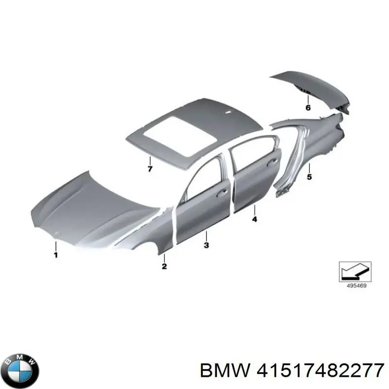 41517482277 BMW Двері пасажирськи задні ліві