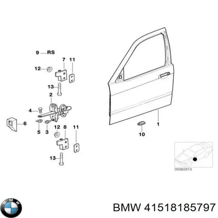 Двері передні, ліві на BMW 3 (E36)