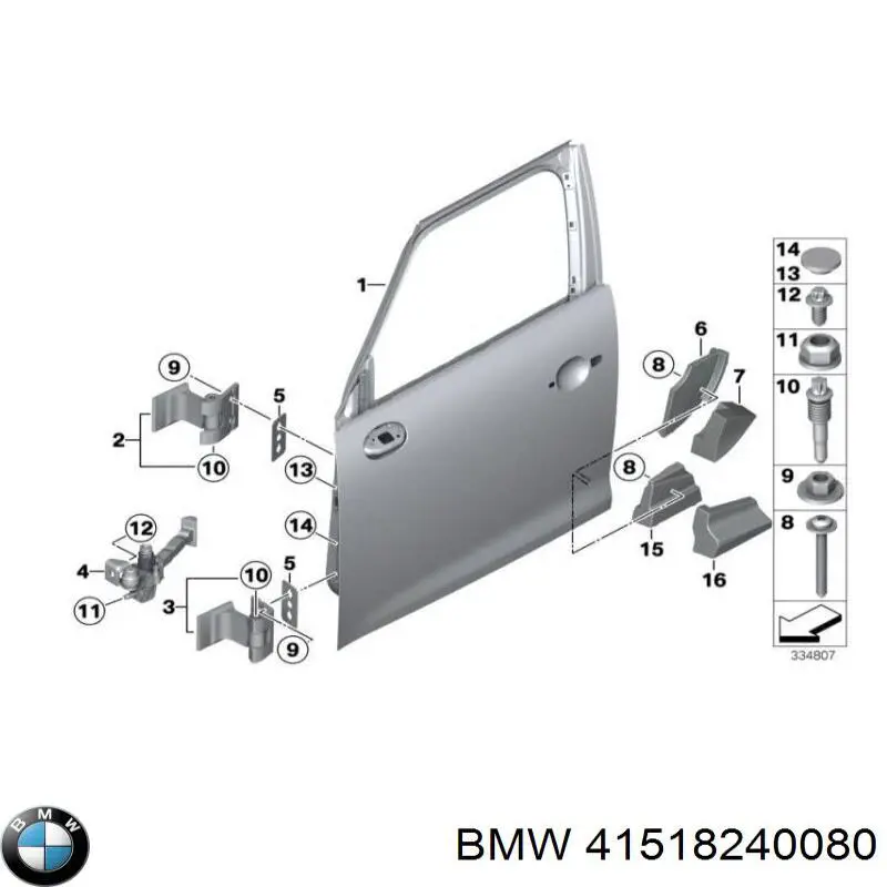Дверний шарнір правий передній на BMW 3 (E46)